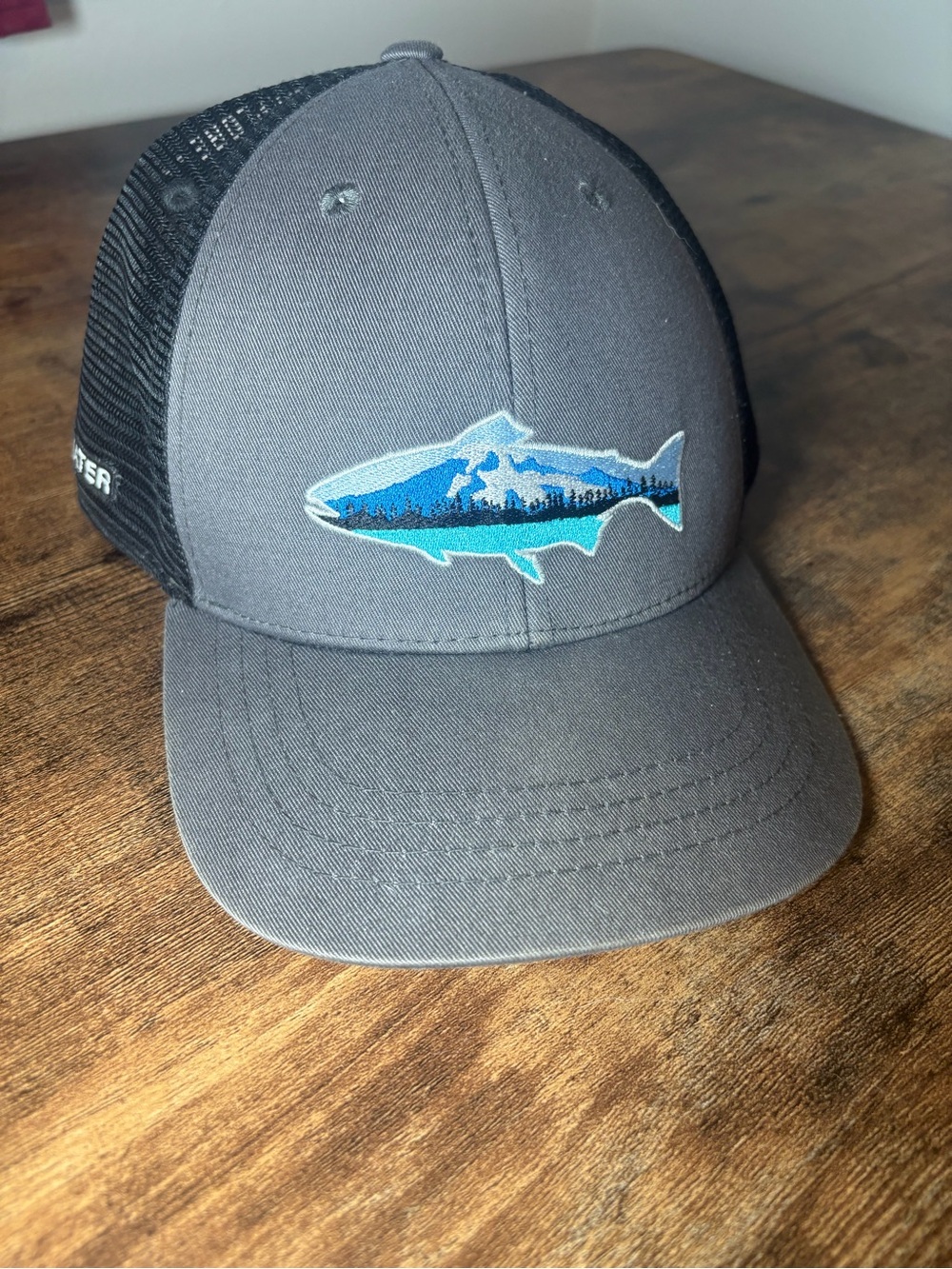Repyourwater Mt. Rainier Fishing SnapBack Hat with Fish Patch
